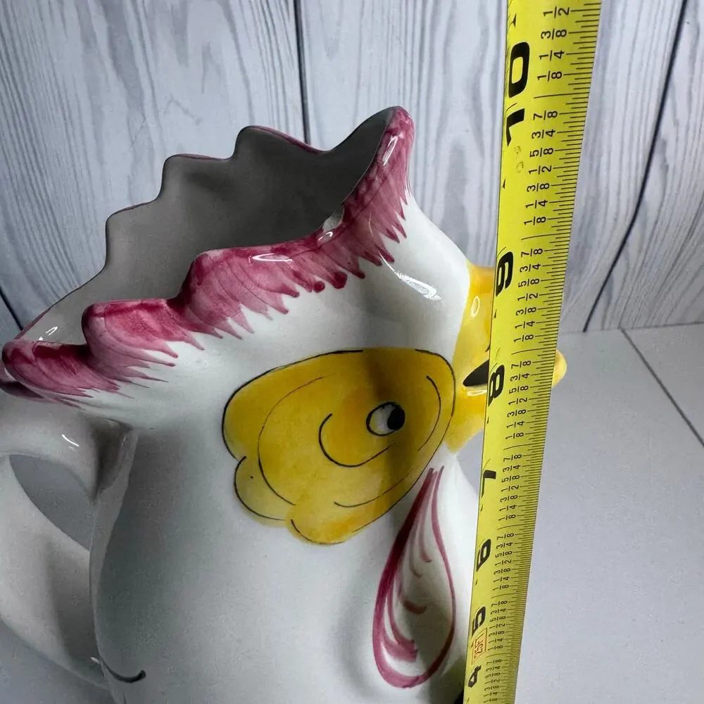 VTG Rooster Pitcher Mesa International Farmhouse 9.5” MCM Ceramic Decorative
